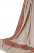 Fine Paper Mashi Work Broad Border Pashmina Shawl