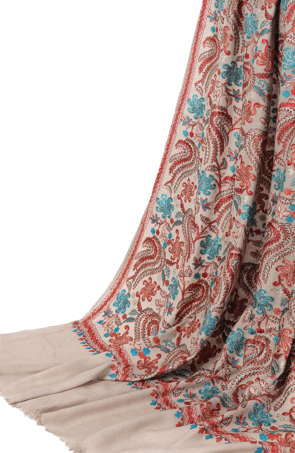 Zari Nalki Multi Jaal Ring Pash Shawl