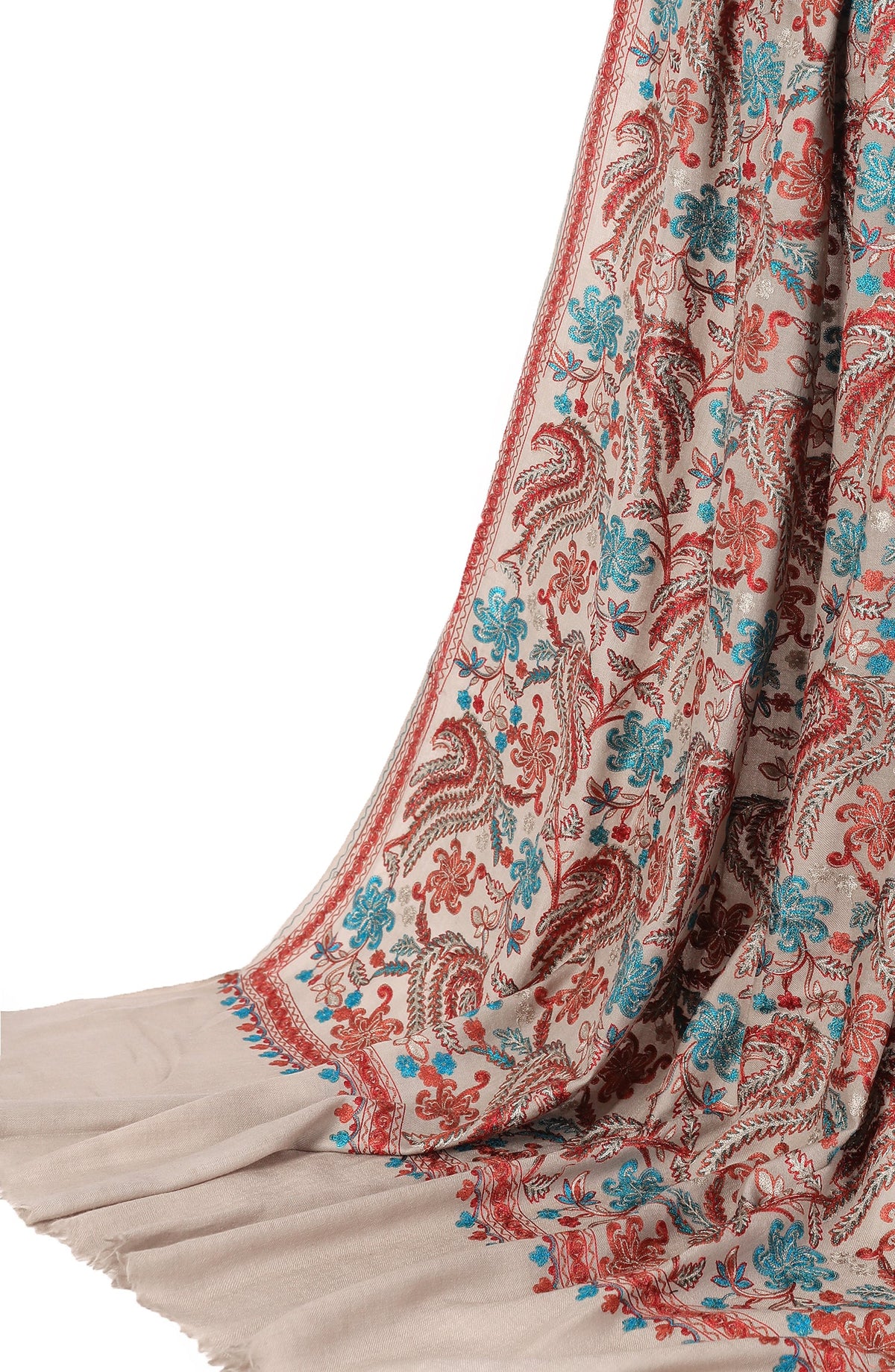 Zari Nalki Multi Jaal Ring Pash Shawl
