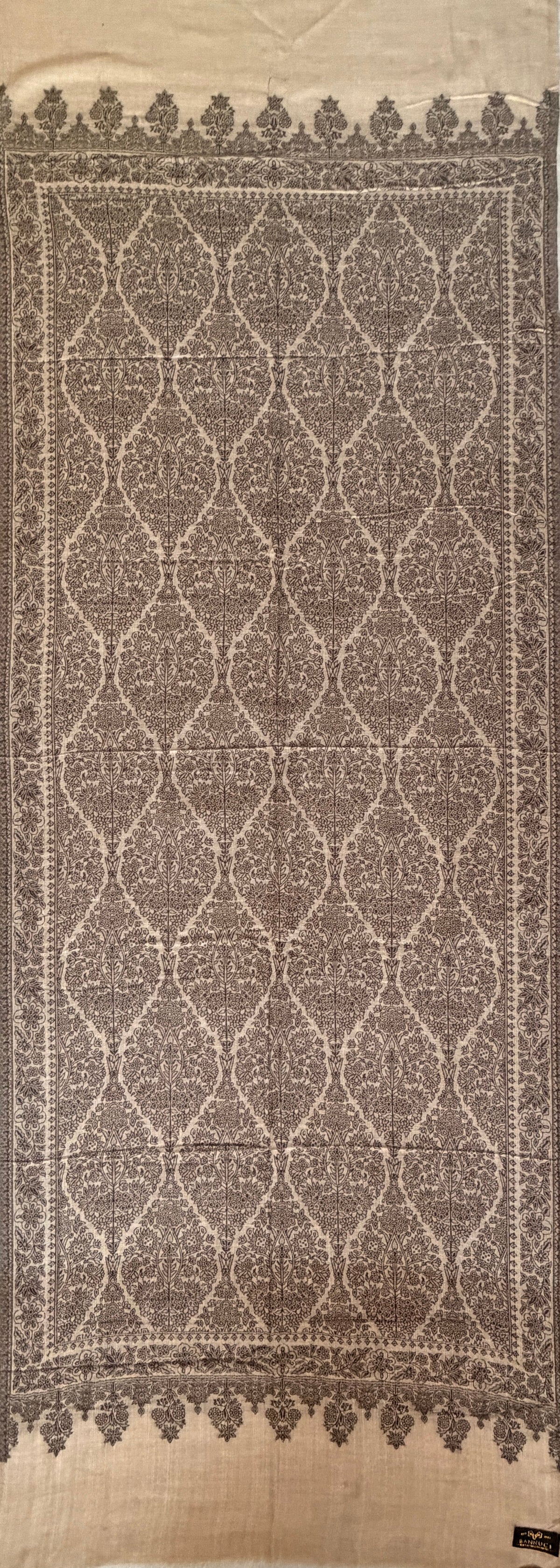 Premium Quality Beige Woven Kani Pashmina Cashmere Scarf