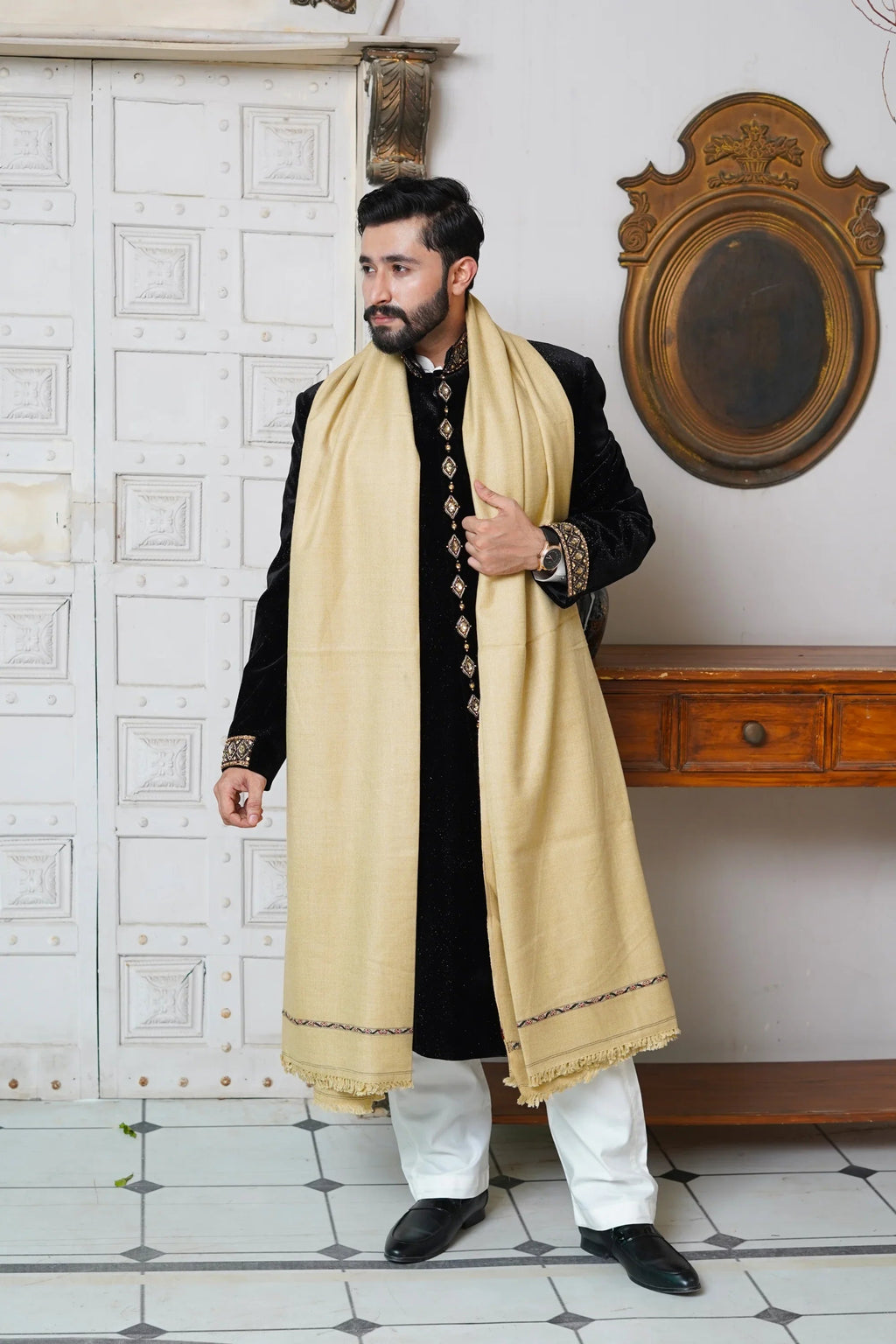 Pure Wool Mens Shawl