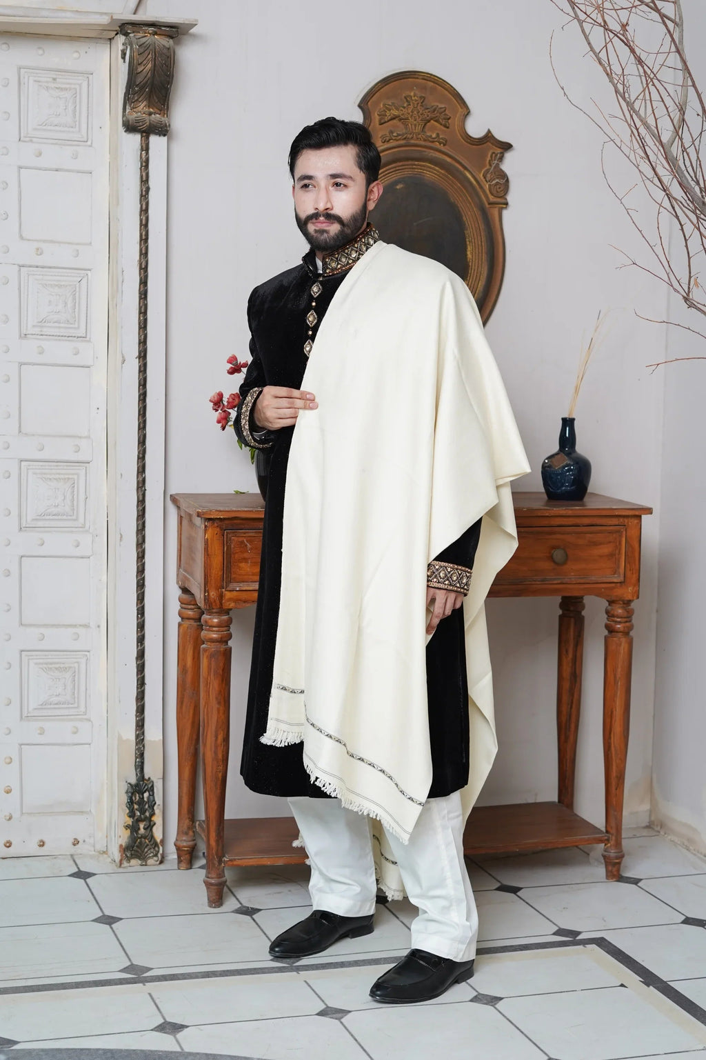 Pure Wool Mens Shawl