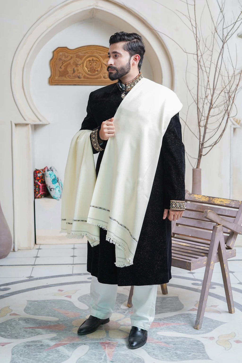 Pure Wool Mens Shawl