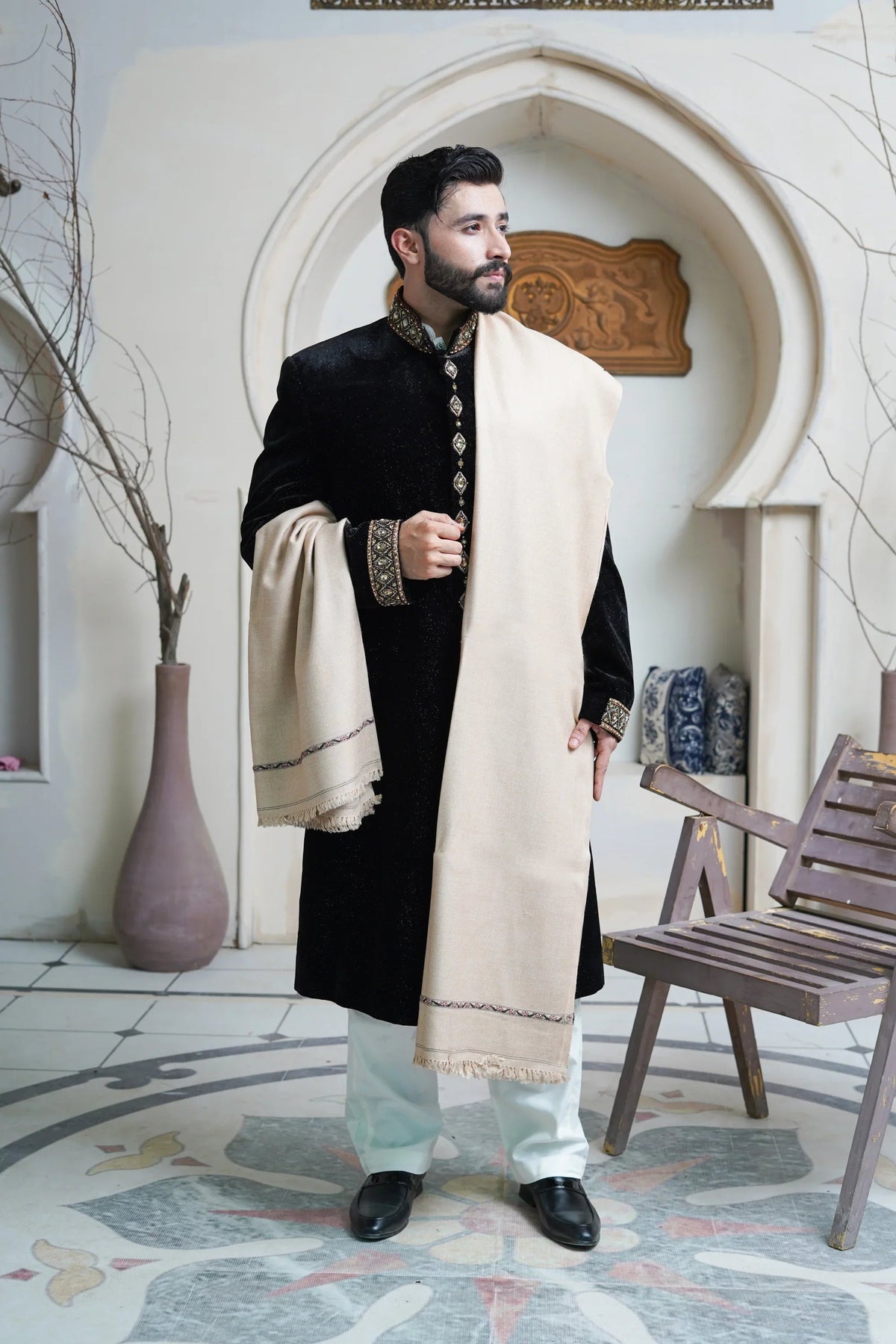 Pure Wool Mens Shawl