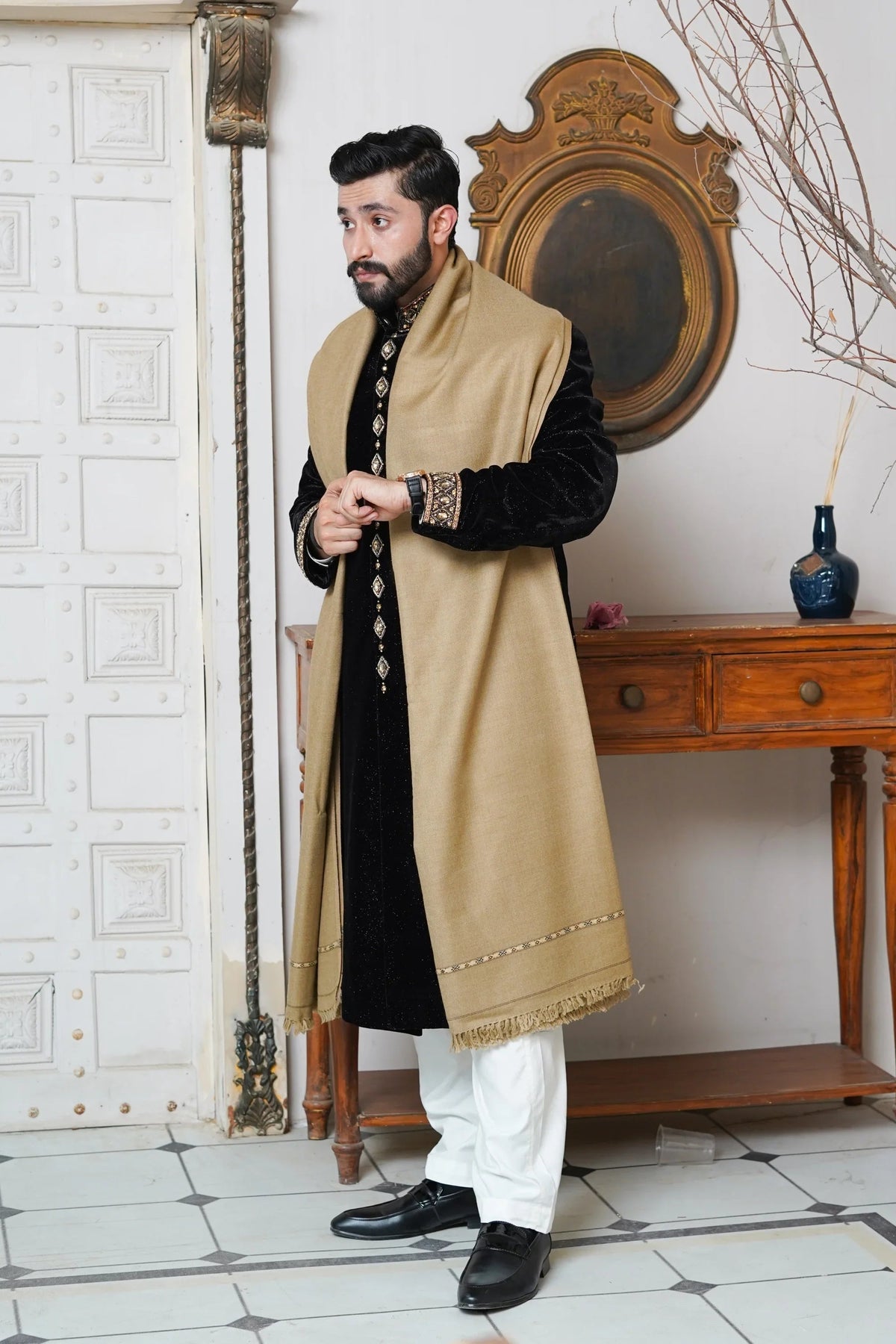 Pure Wool Mens Shawl