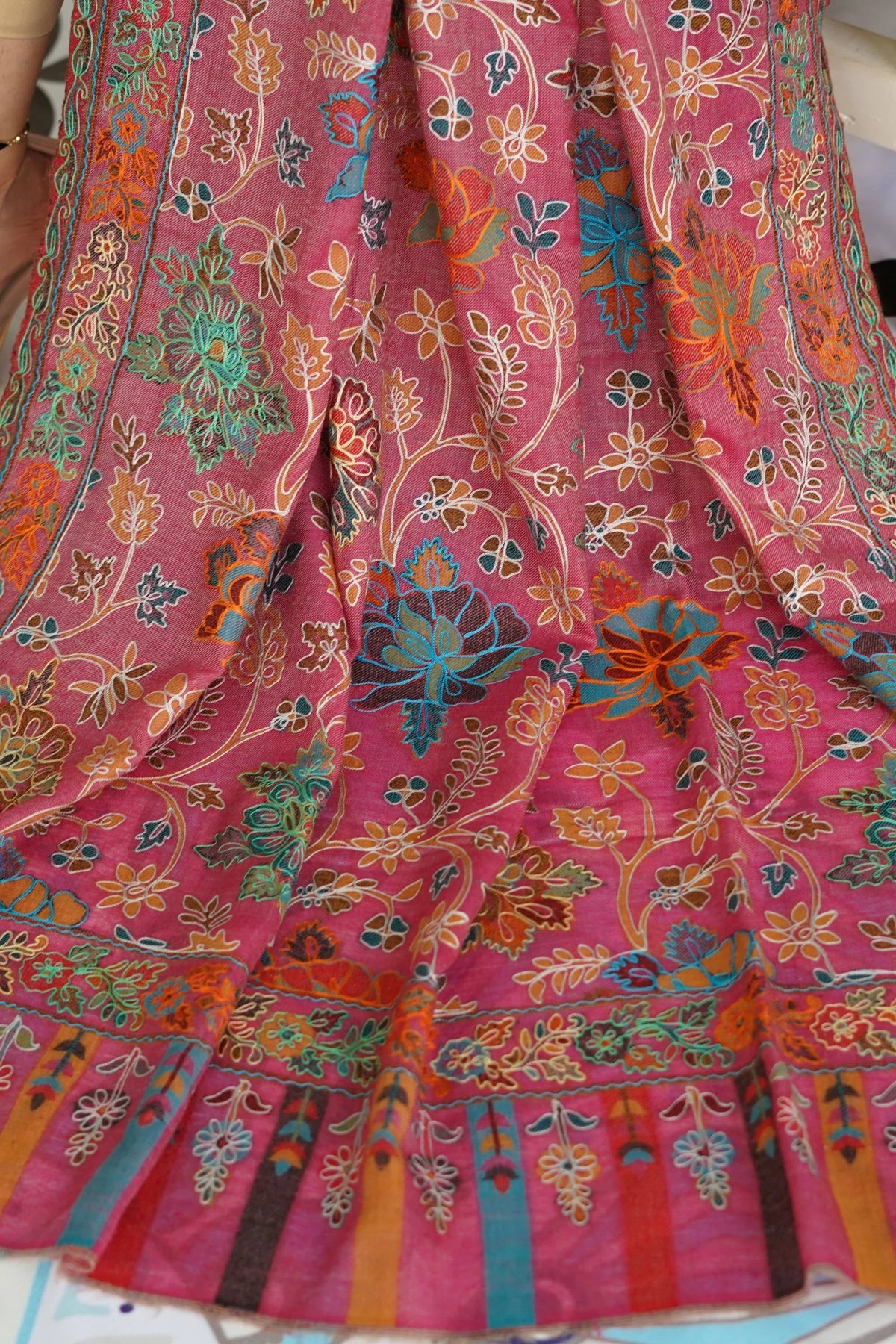 Kani Kalamkaar Full Jaal Embroidery Shawl
