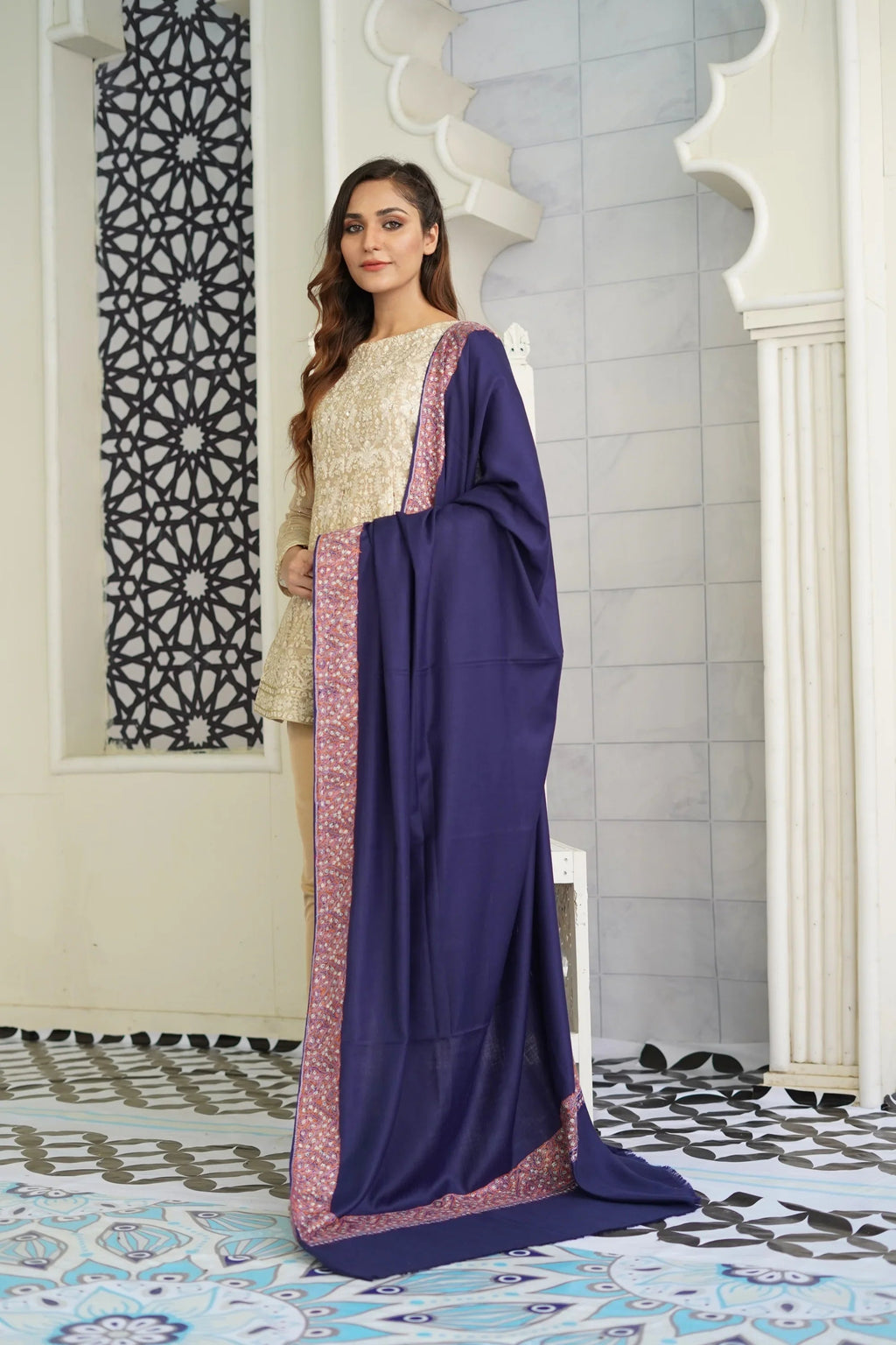 Hand work Sui Embroidered Pashmina Shawl