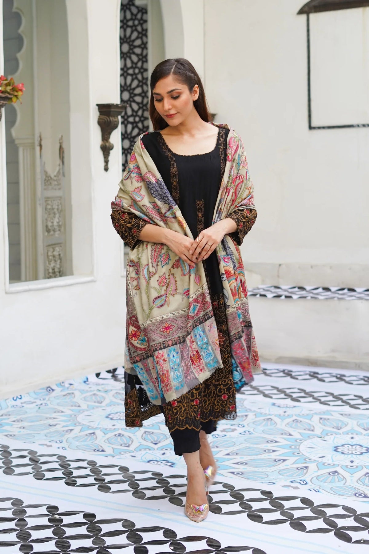 Premium Kalamkaari Pash Shawl