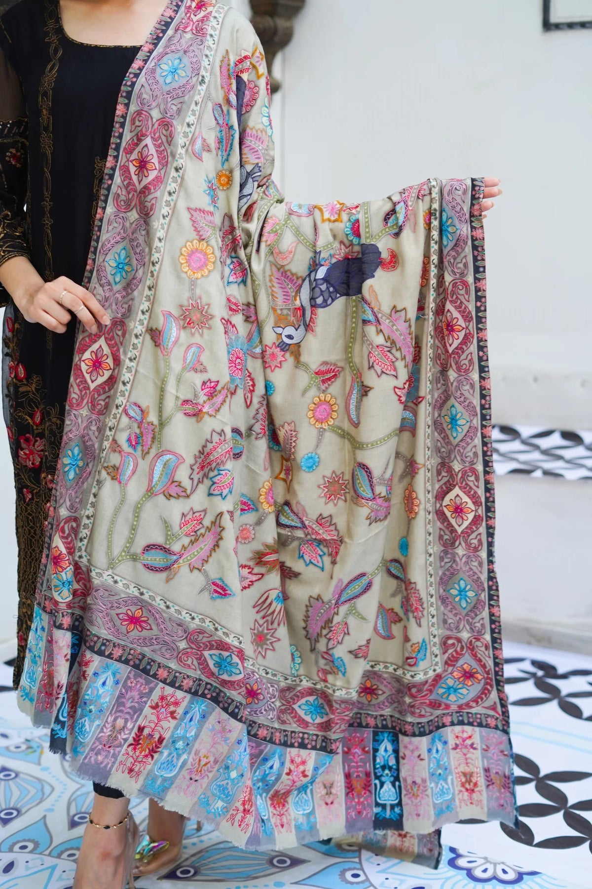 Premium Kalamkaari Pash Shawl