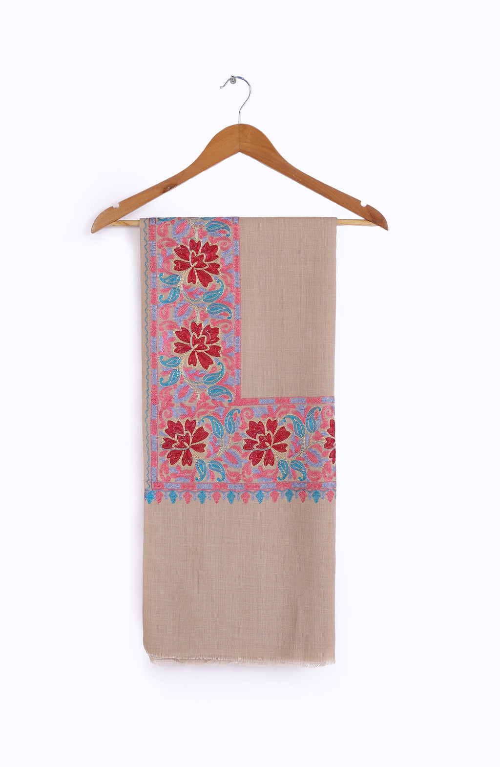 Zari Resham Border Pashmina Shawl