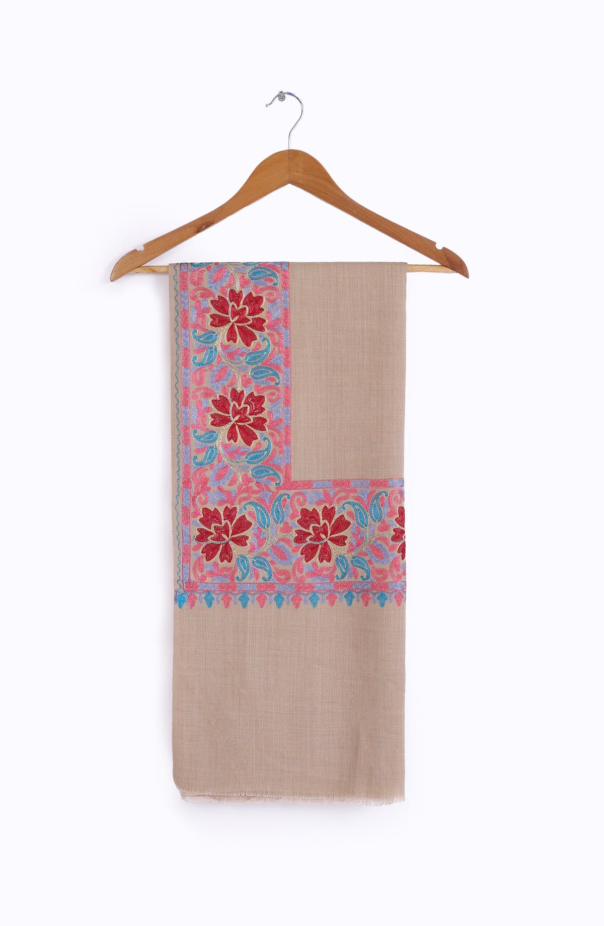 Zari Resham Border Pashmina Shawl