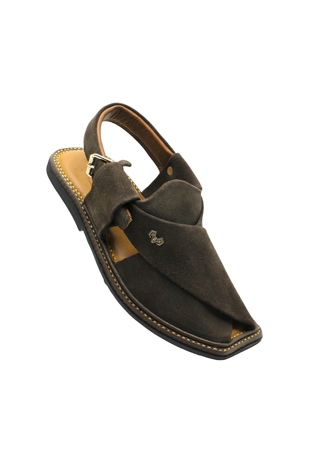 Luxury Dark Brown Peshawari Suede Chappal