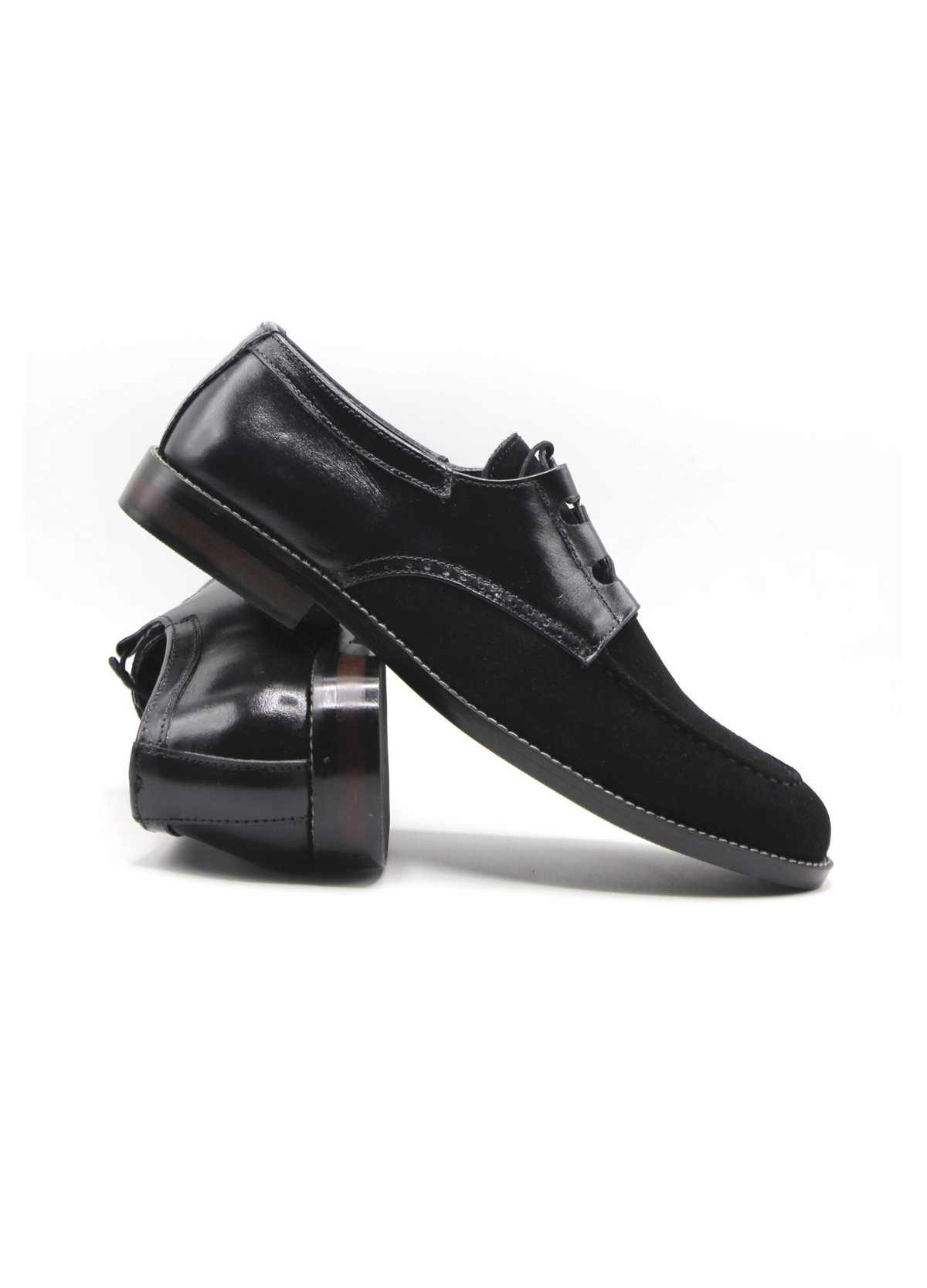 Luxury  Suede Derby Black Handmade Shoes