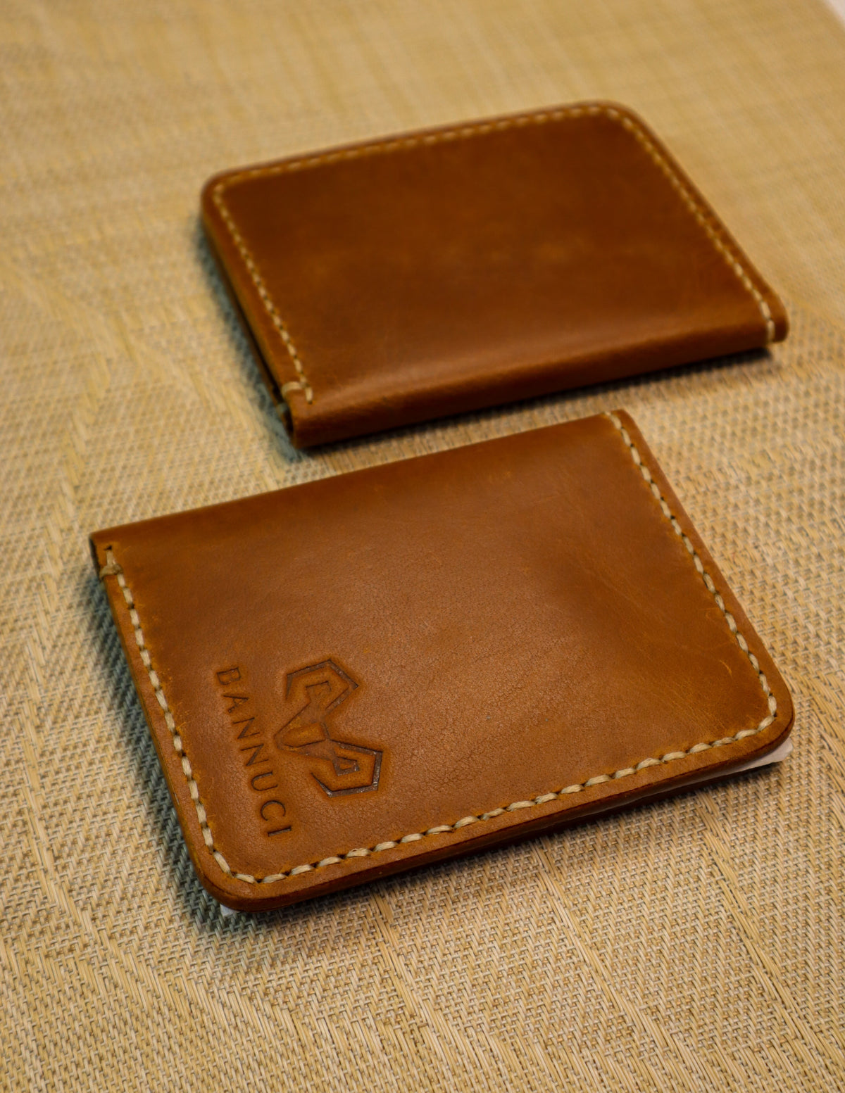 Premium Quality Tan Brown Vertical Leather Card Holder by Bannuci