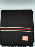 Premium Quality Multi Color Striped Double Fiber 72 Black Woolen Shawl 2