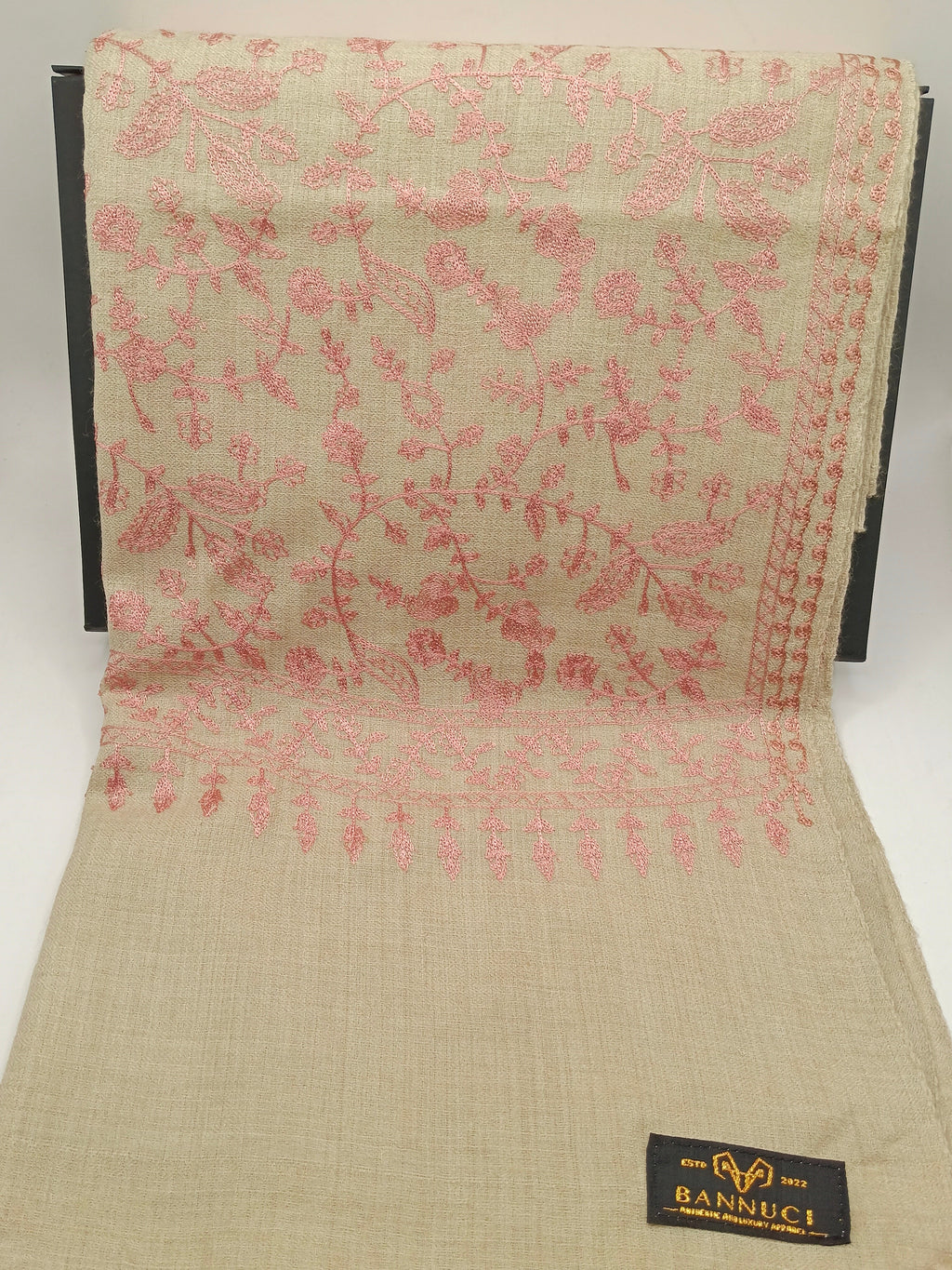 Premium Quality Embroidered Pashmina Cashmere Shawl With Ari Work