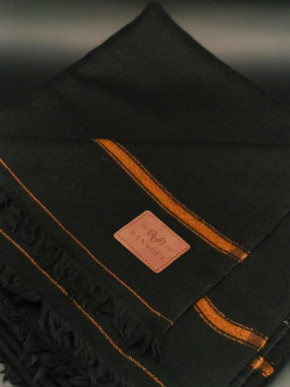Premium Quality Single Fiber Black 72 Grade Striped Pure Woolen Shawl