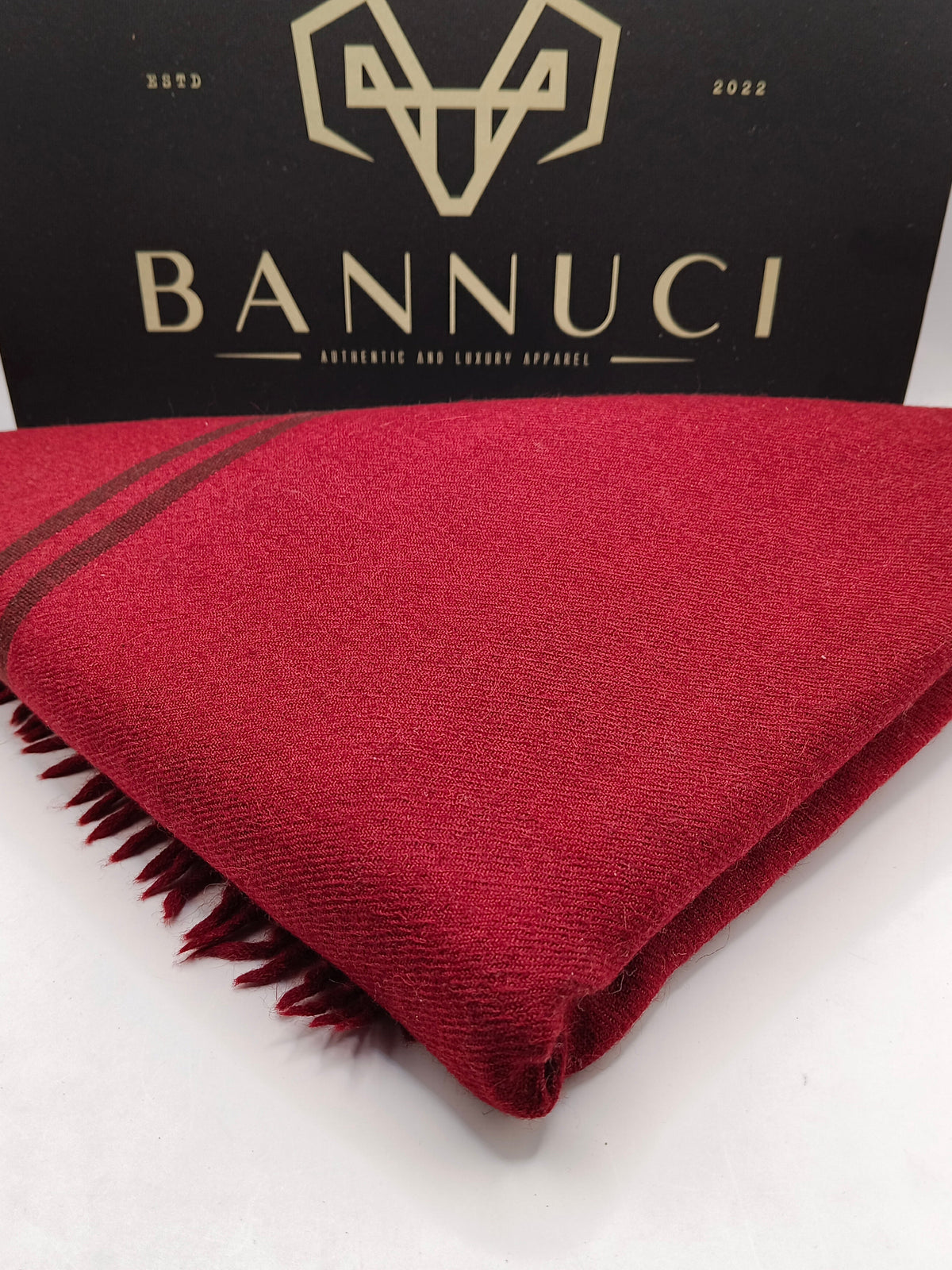 Premium Quality Stripped Maroon Pure/High Grade 48 Fiber Shawl