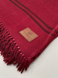 Premium Quality Stripped Maroon Pure/High Grade 48 Fiber Shawl
