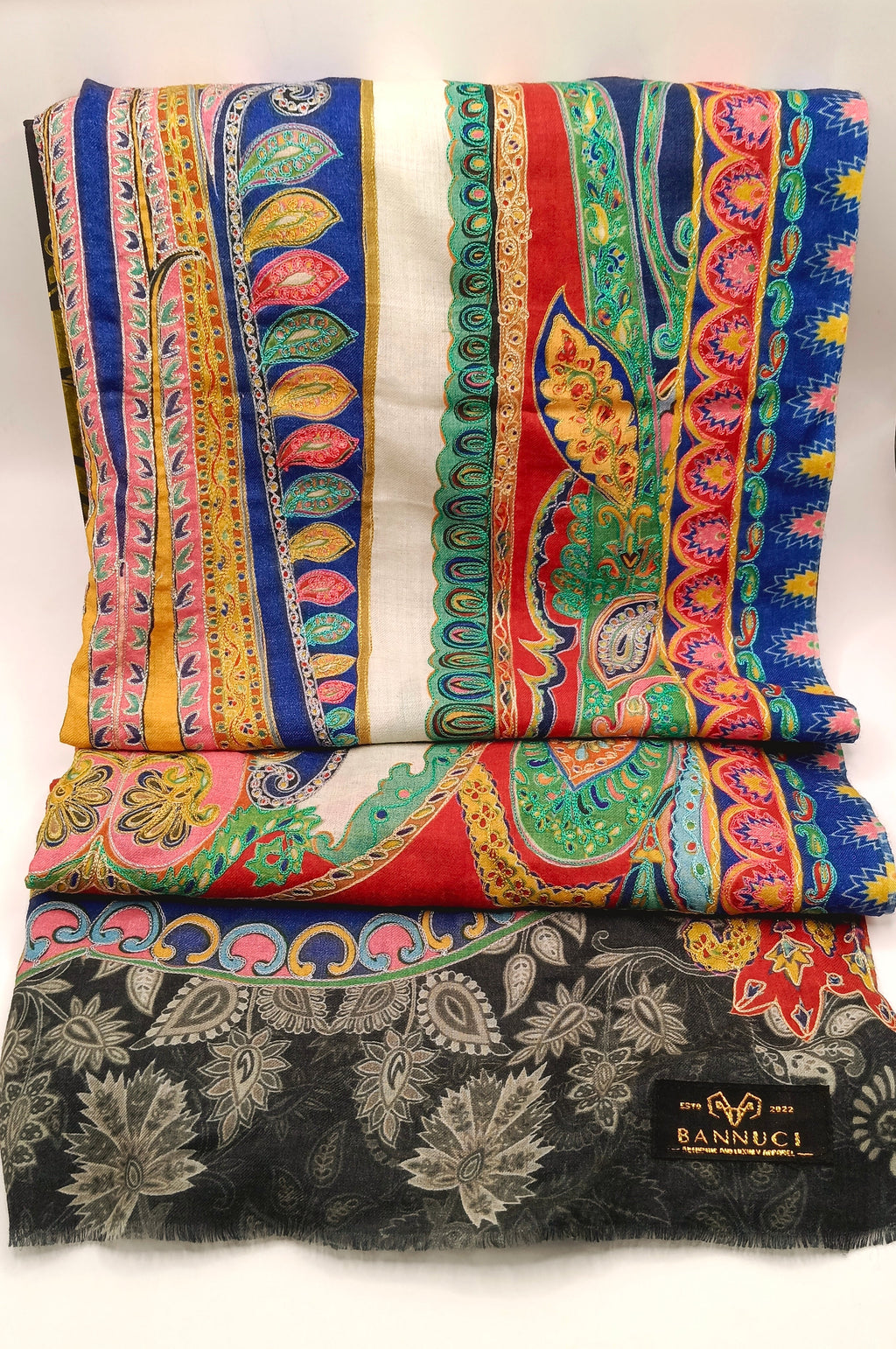 Kalmkar Shawl With Machine Ari Work