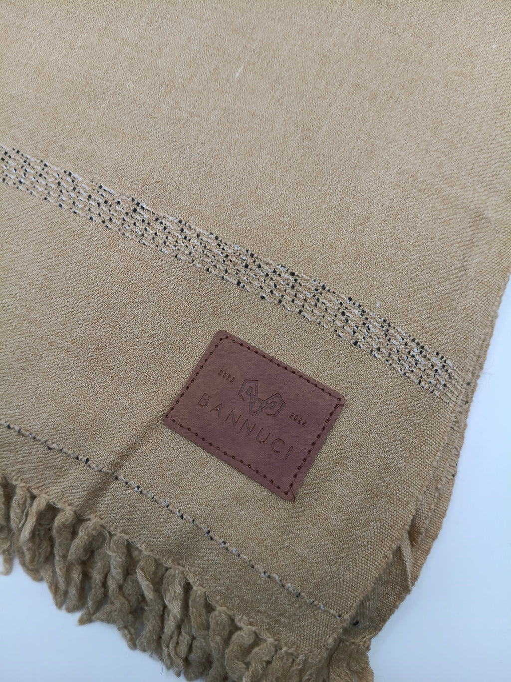 Supreme Quality Brown Pure Angora Rabbit Striped Woolen Shawl