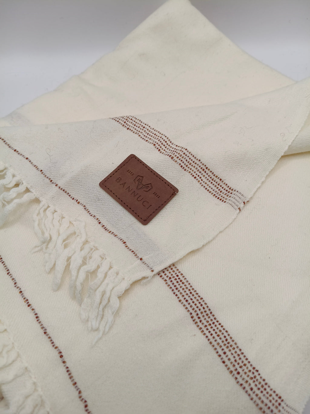 Supreme Quality Off white Pure Angora With  Rabbit Striped Woolen Shawl 2