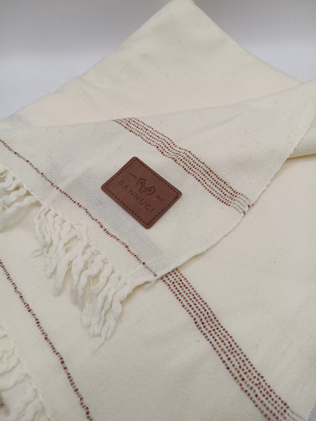 Supreme Quality Off white Pure Angora With  Rabbit Striped Woolen Shawl 2