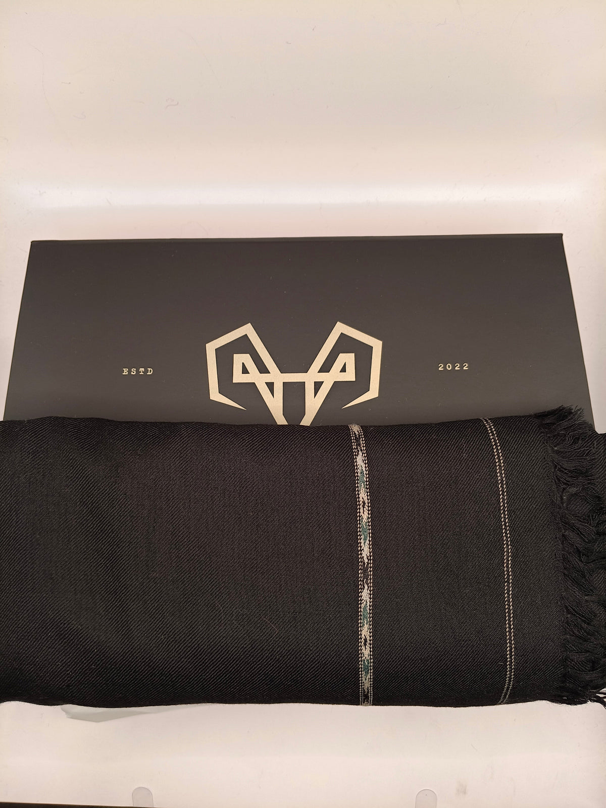 Premium Quality Striped Light Weight Black Woolen Shawls