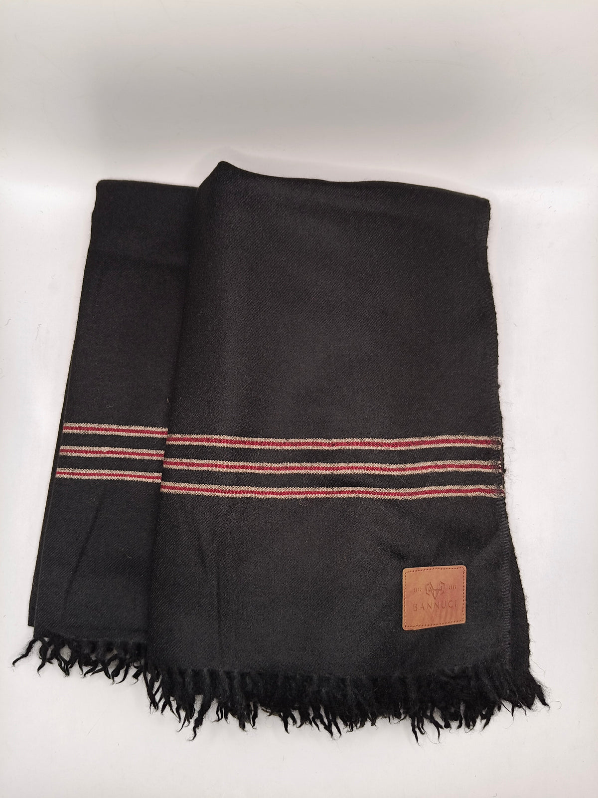 Premium Quality Multi Color Striped Double Fiber 72 Black Woolen Shawl