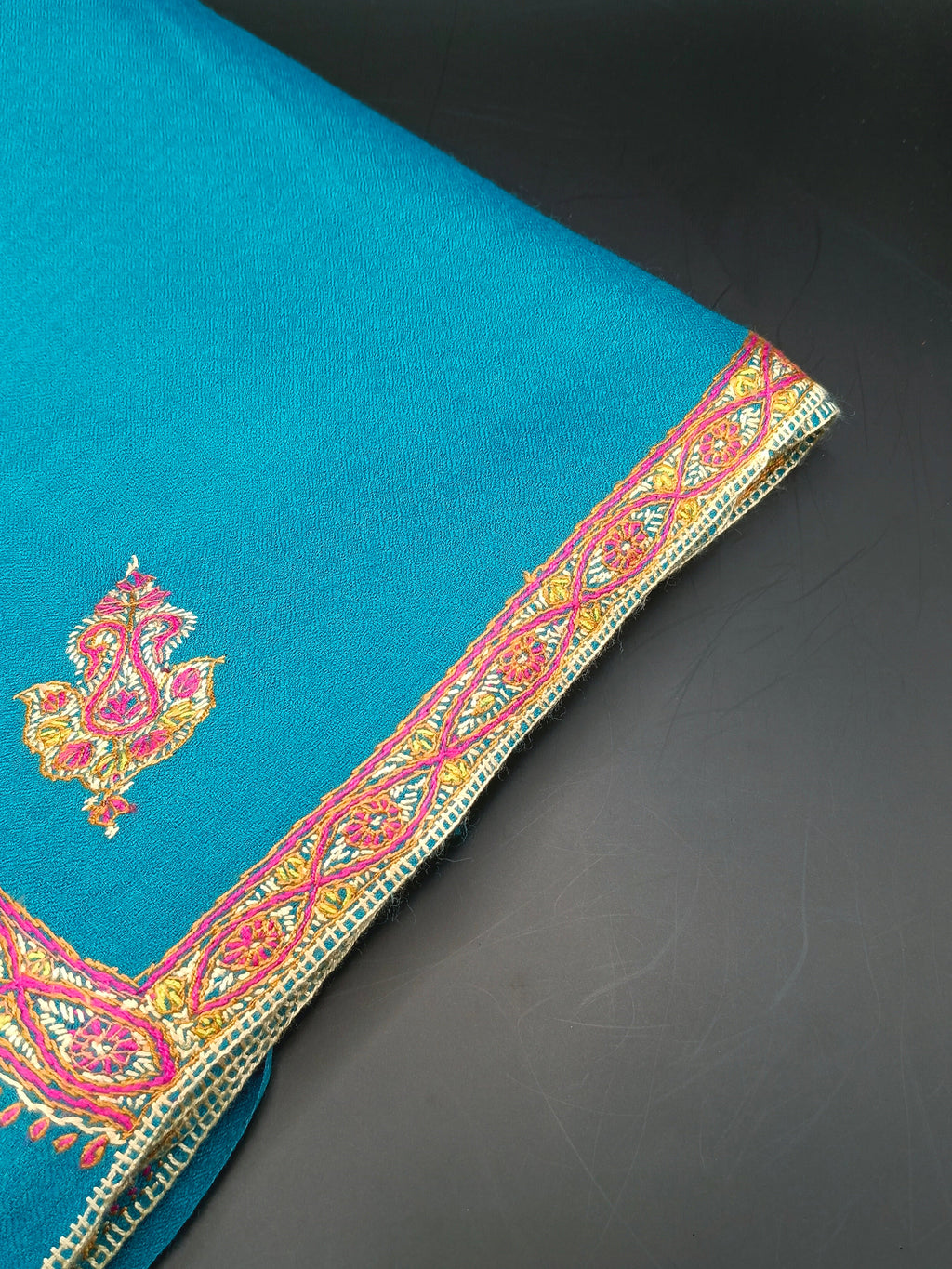 Hand Embroidered Original Toosh Shawl With Border