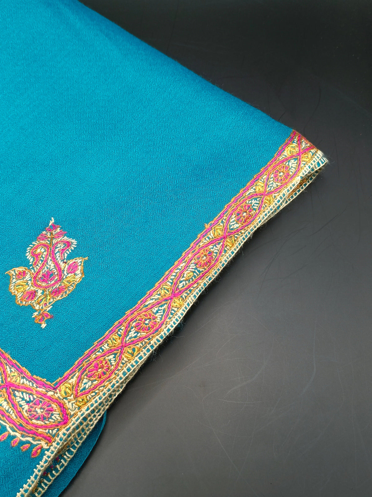 Hand Embroidered Original Toosh Shawl With Border