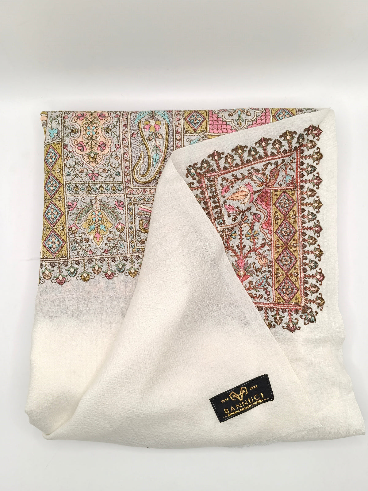 Premium Quality Extremely Soft  Embriodered Sozni Sui Jama Pashmina Shawl