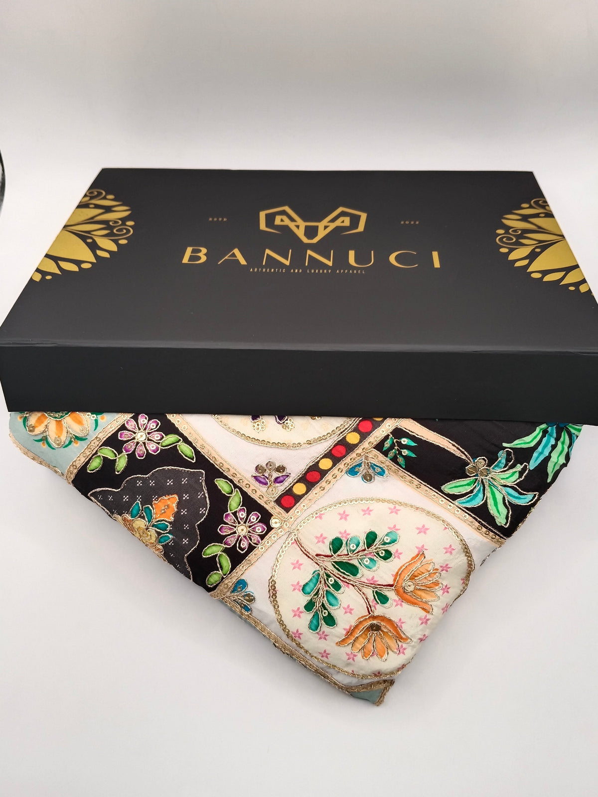 Maheshwari Silk With Hand Embroidery Multi Color Shawl