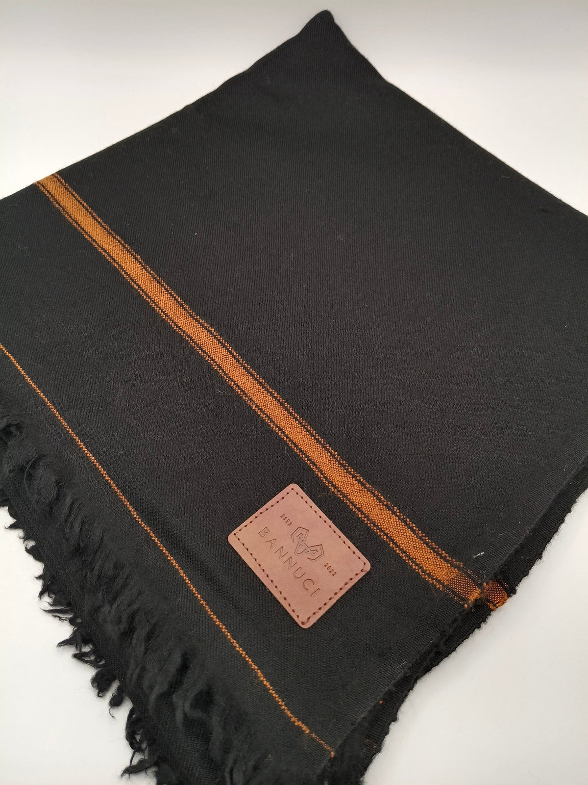 Premium Quality Single Fiber Black 72 Grade Striped Pure Woolen Shawl