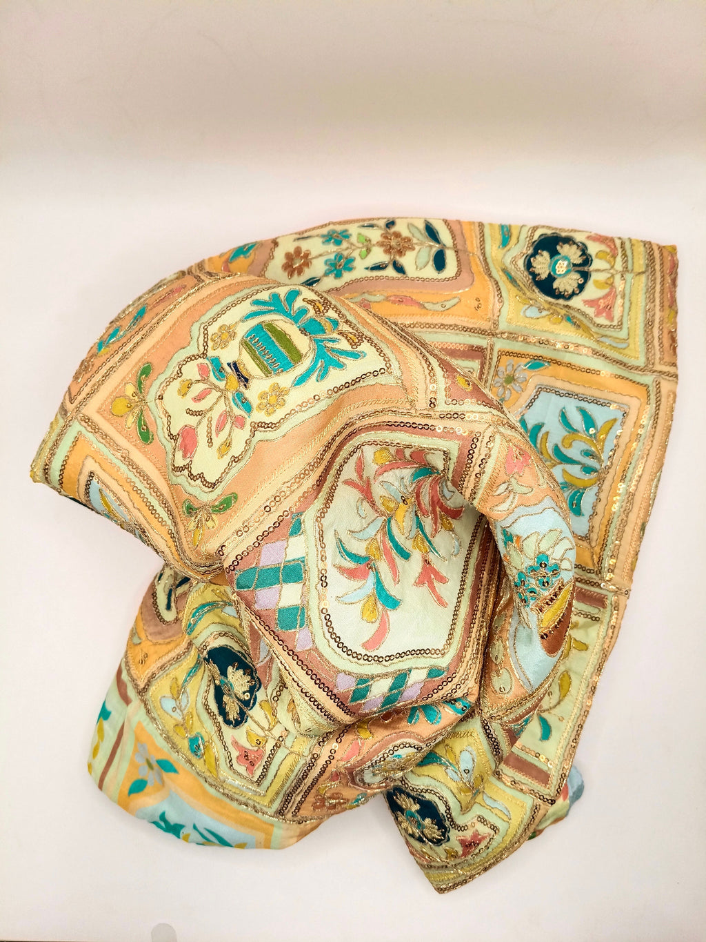Maheshwari Silk With Hand Embroidery Multi Color Shawl