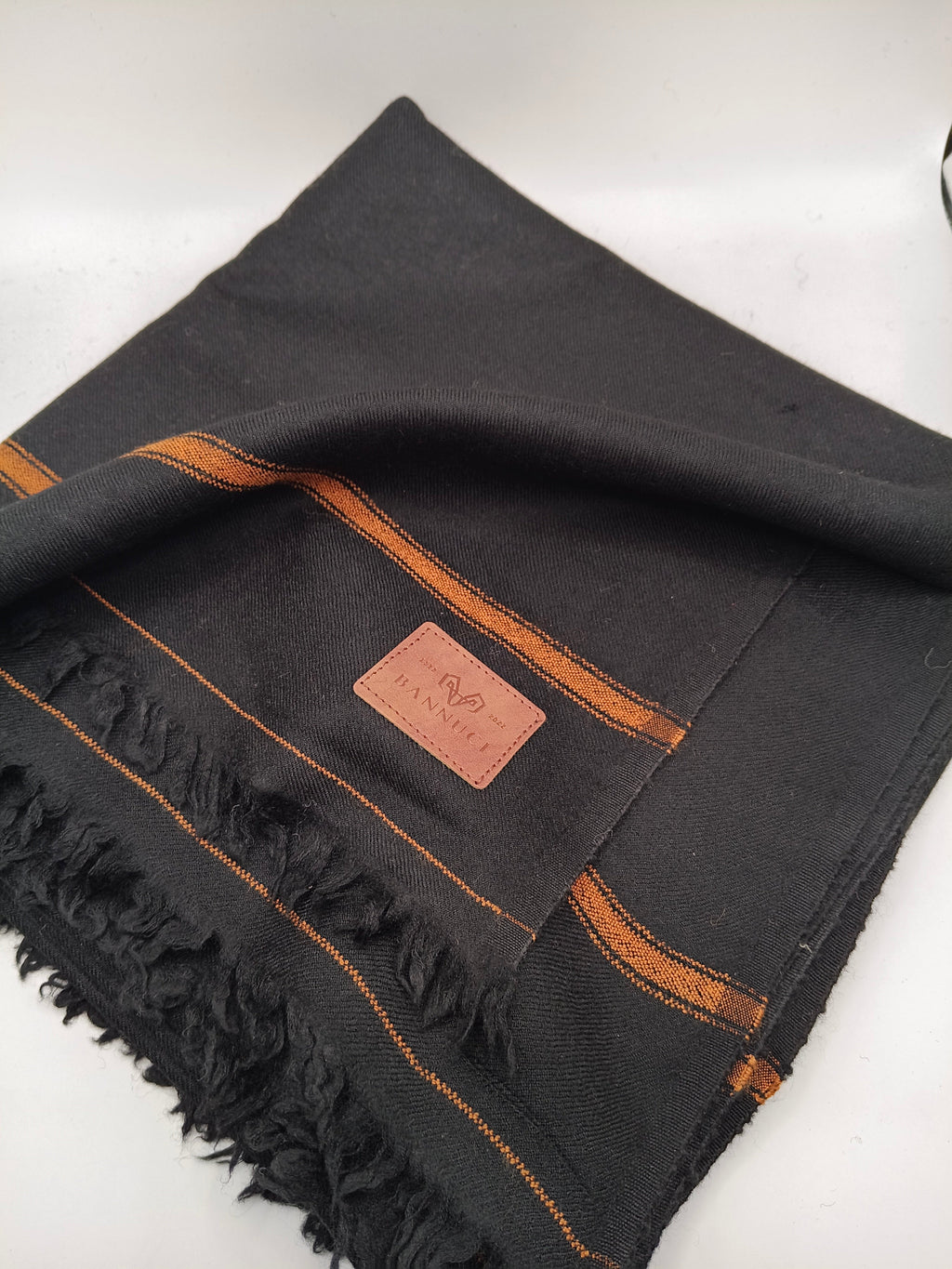 Premium Quality Single Fiber Black 72 Grade Striped Pure Woolen Shawl