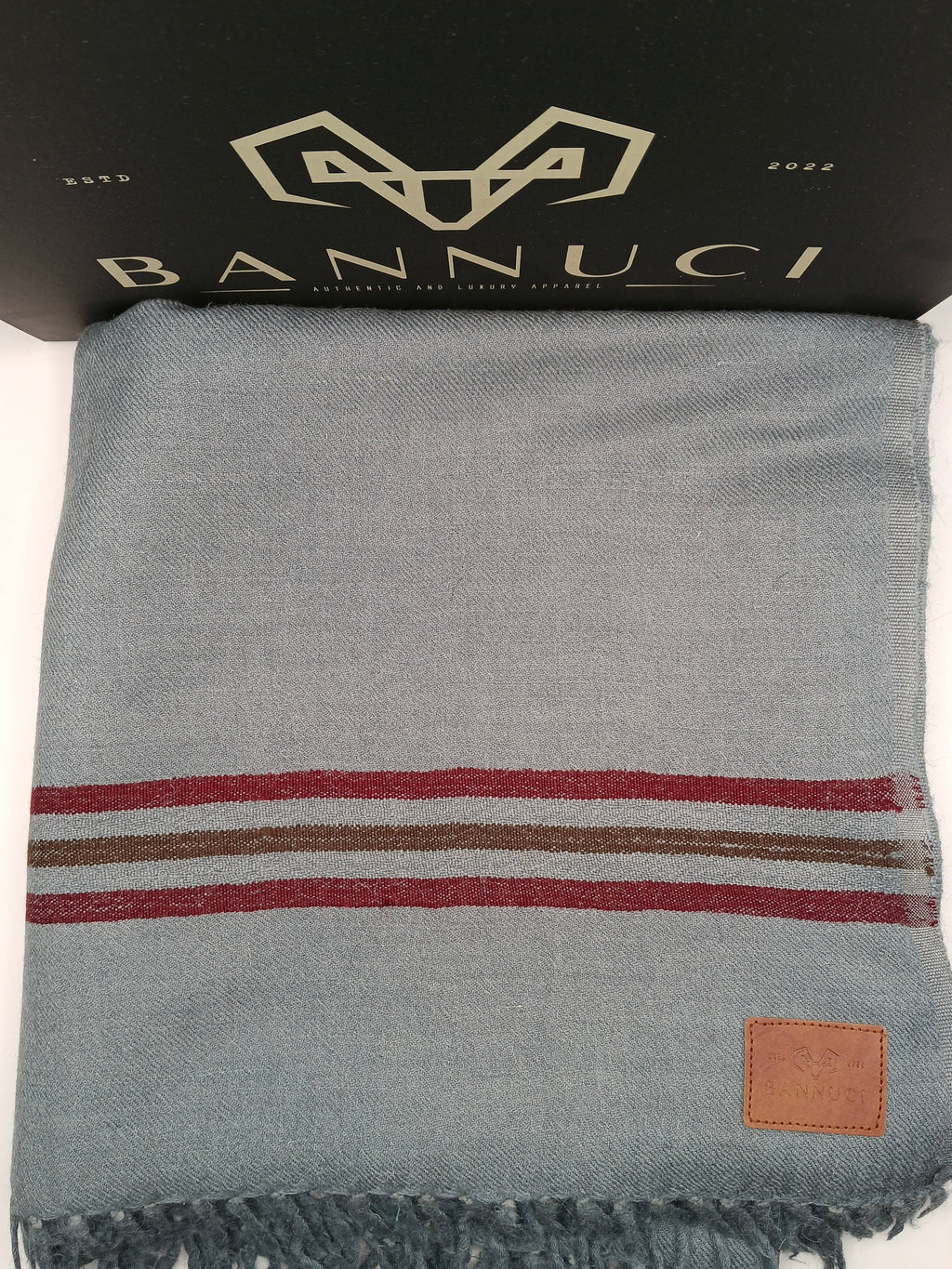 Premium Quality Stripped Sky Blue Pure/High Grade 48 Fiber Shawl