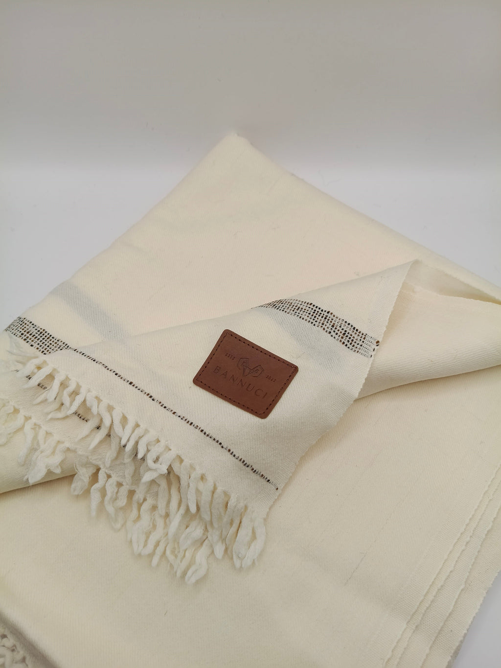 Supreme Quality Off white Pure Angora With  Rabbit Striped Woolen Shawl 2