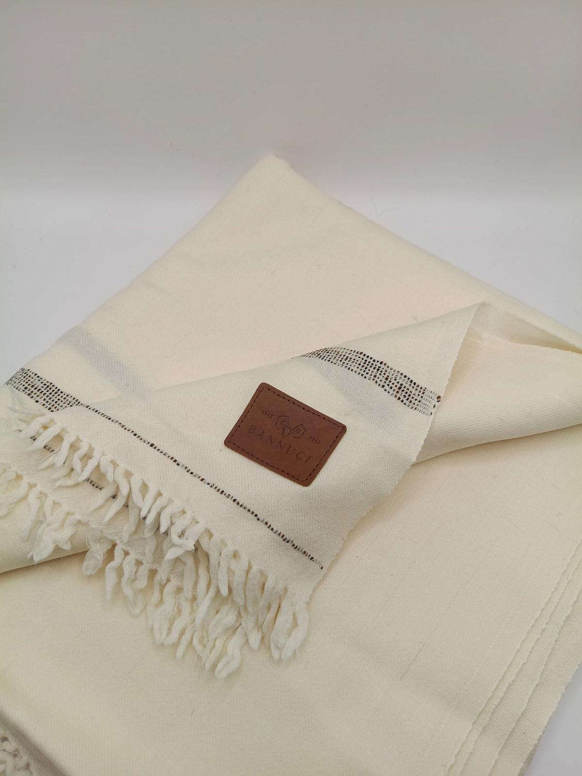 Supreme Quality Off white Pure Angora With  Rabbit Striped Woolen Shawl 2