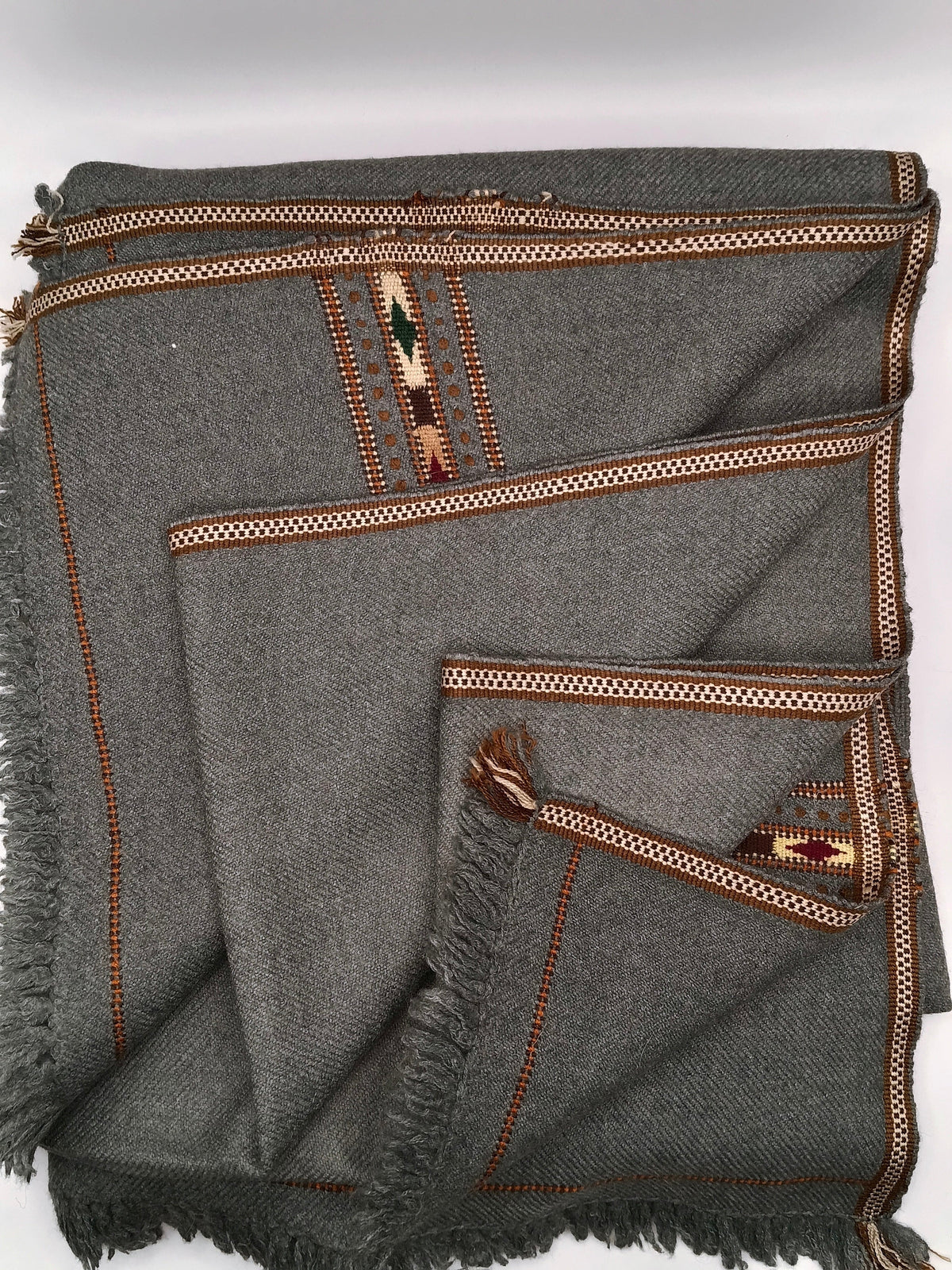 Premium Quality Heavy Weight Light Gray Pure/High Grade 48 Fiber Shawl