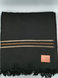 Premium Quality Multi Color Striped Double Fiber 72 Black Woolen Shawl