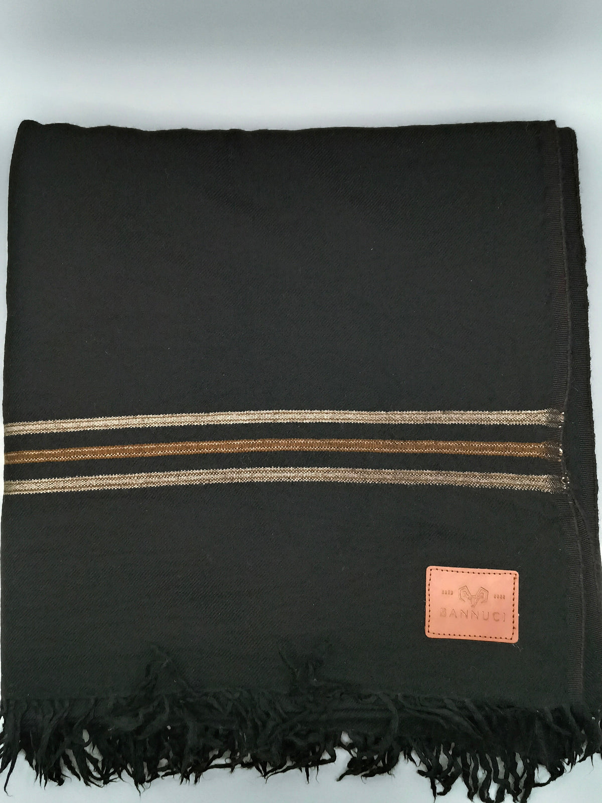 Premium Quality Multi Color Striped Double Fiber 72 Black Woolen Shawl