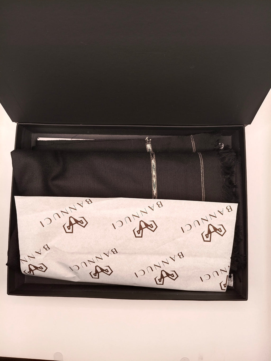 Premium Quality Striped Light Weight Black Woolen Shawls