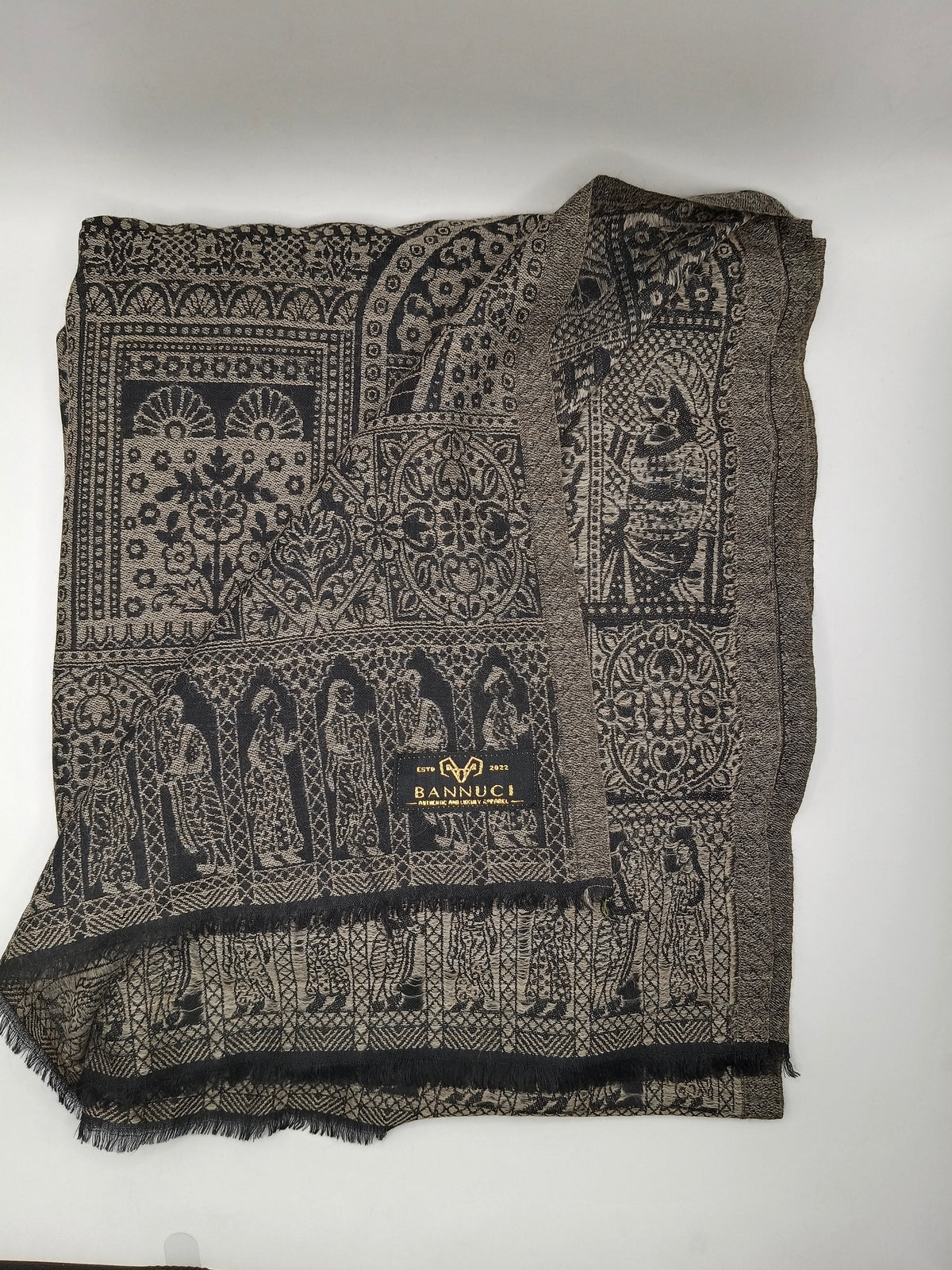 Extremely Soft Pashmina Kani Shawl With Khadi Pattern