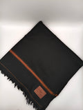 Premium Quality Single Fiber Black 72 Grade Striped Pure Woolen Shawl