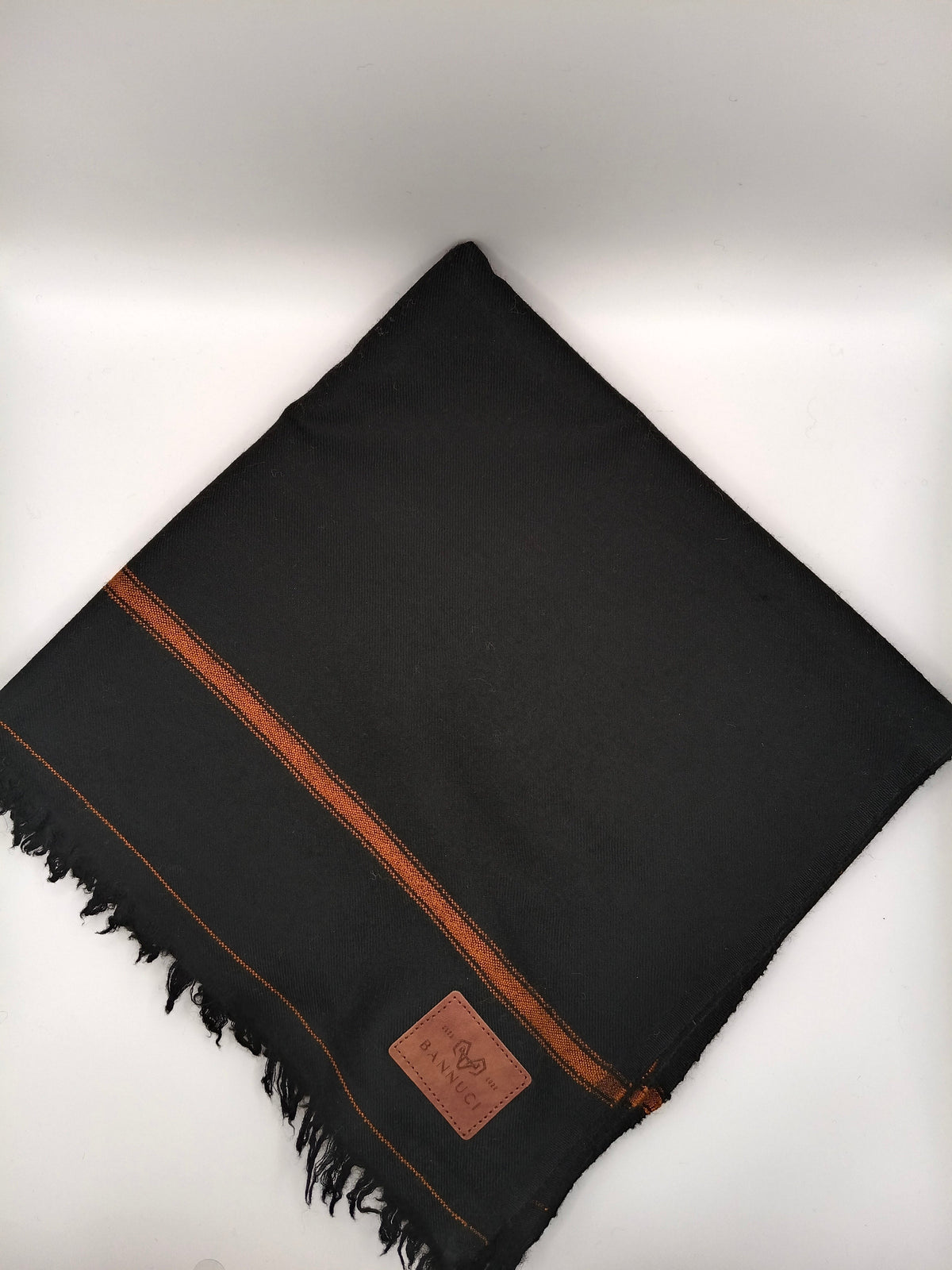 Premium Quality Single Fiber Black 72 Grade Striped Pure Woolen Shawl