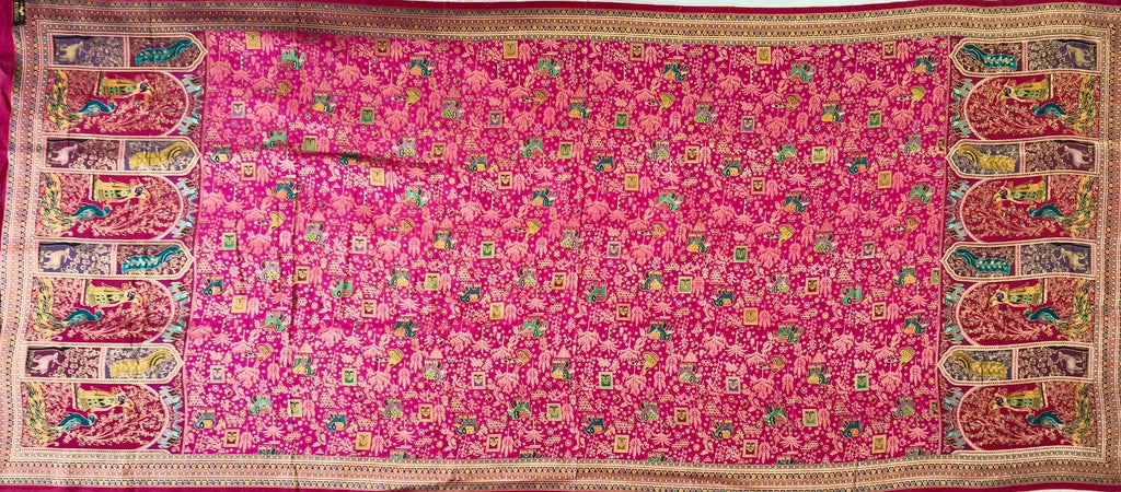 Premium Quality  Multi Mix Maroon Color kani Silk   Shawl