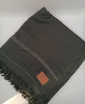Supreme Quality Black Pure Angora Rabbit Striped Woolen Shawl