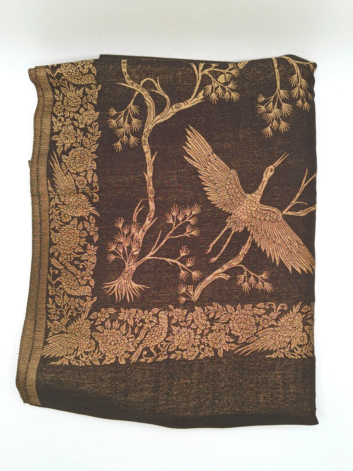 Premium Quality Black And Golden Reversible Moonlight Metallic Weave Shawl