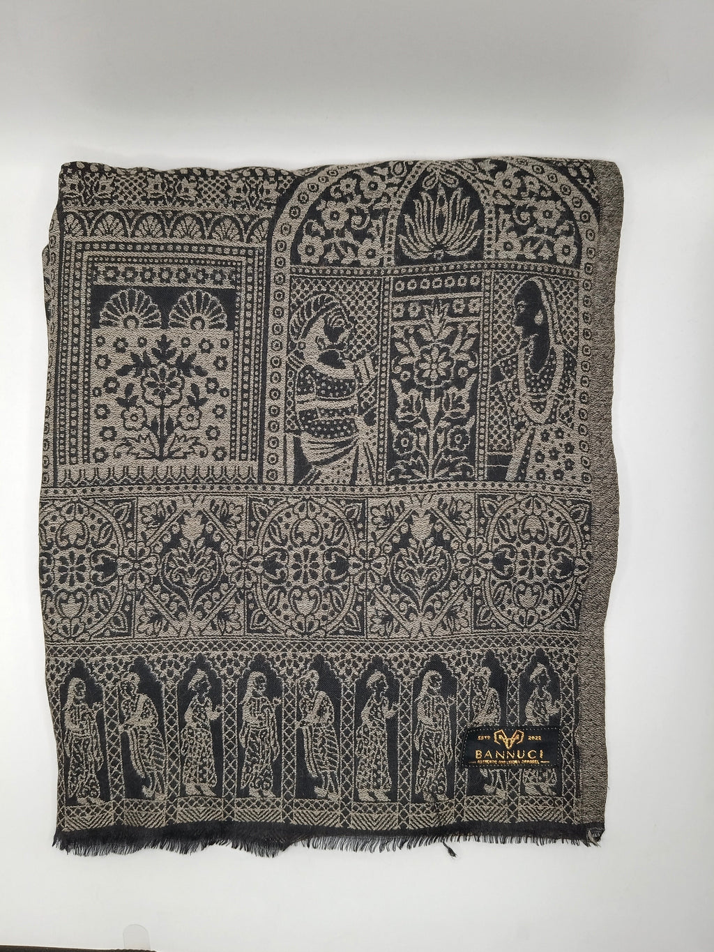 Extremely Soft Pashmina Kani Shawl With Khadi Pattern